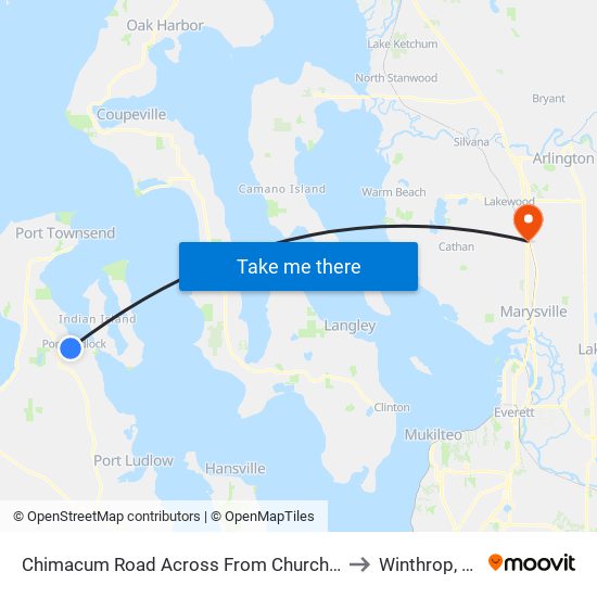 Chimacum Road Across From Church Lane to Winthrop, WA map