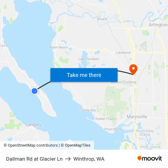Dallman Rd at Glacier Ln to Winthrop, WA map