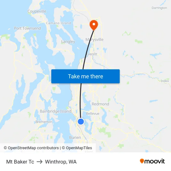 Mt Baker Tc to Winthrop, WA map
