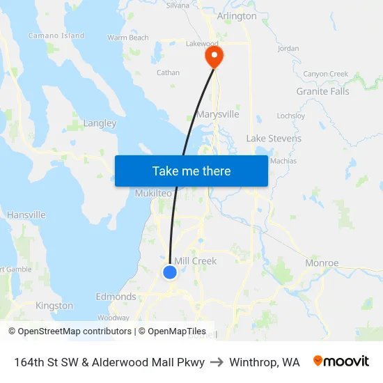 164th St SW & Alderwood Mall Pkwy to Winthrop, WA map