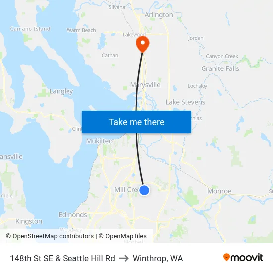 148th St SE & Seattle Hill Rd to Winthrop, WA map