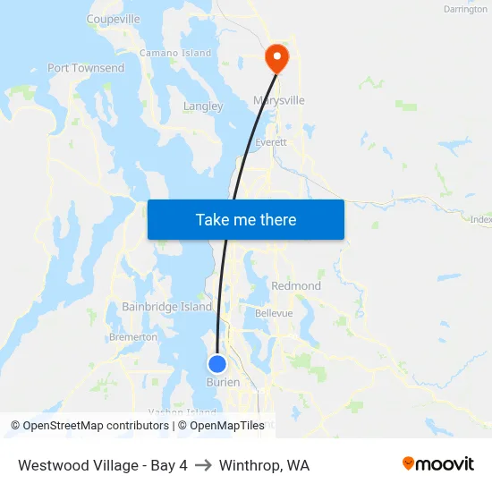 Westwood Village - Bay 4 to Winthrop, WA map