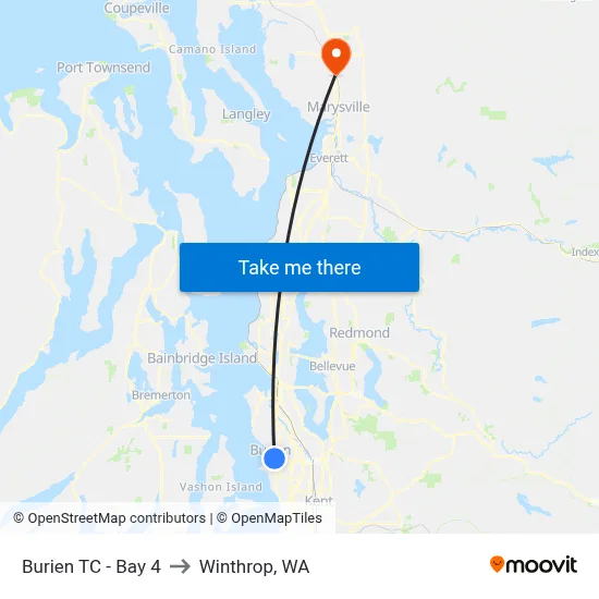 Burien TC - Bay 4 to Winthrop, WA map