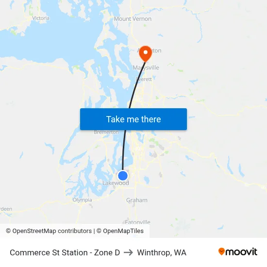 Commerce St Station - Zone D to Winthrop, WA map