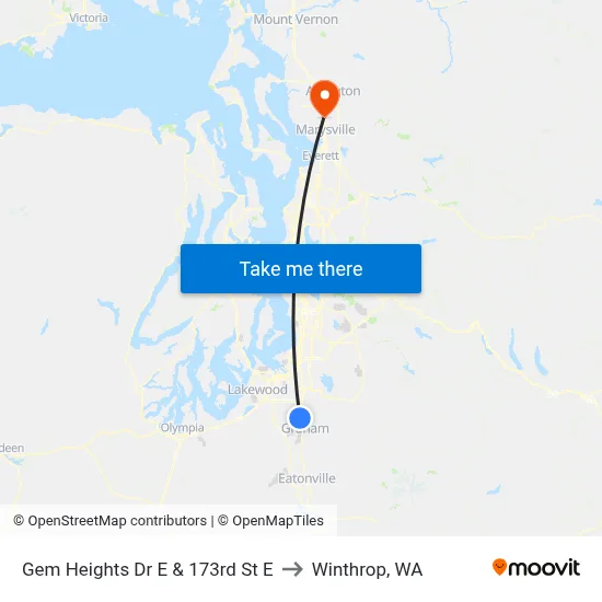 Gem Heights Dr E & 173rd St E to Winthrop, WA map