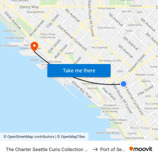 The Charter Seattle Curio Collection By Hilton to Port of Seattle map