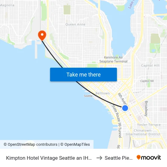 Kimpton Hotel Vintage Seattle an IHG Hotel to Seattle Pier 91 map