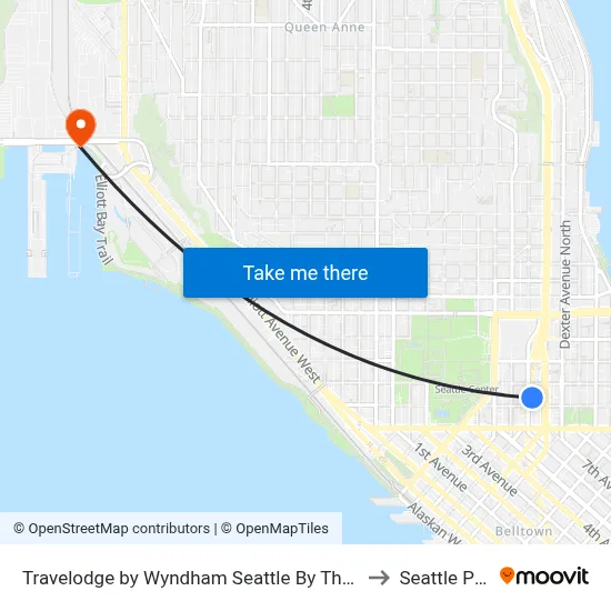 Travelodge by Wyndham Seattle By The Space Needle to Seattle Pier 91 map