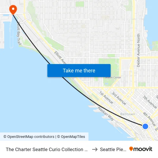 The Charter Seattle Curio Collection By Hilton to Seattle Pier 91 map