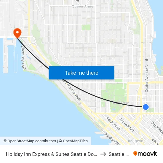 Holiday Inn Express & Suites Seattle Downtown - Lake Union to Seattle Pier 91 map