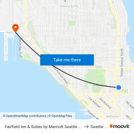 Fairfield Inn & Suites by Marriott Seattle Downtown/Seattle Center to Seattle Pier 91 map