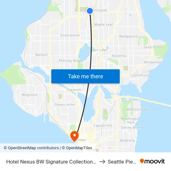 Hotel Nexus BW Signature Collection Seattle to Seattle Pier 66 map