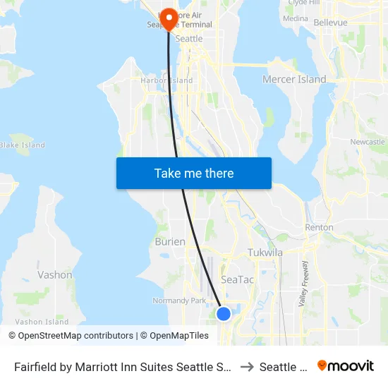 Fairfield by Marriott Inn Suites Seattle Sea Tac Airport SeaTac to Seattle Pier 66 map