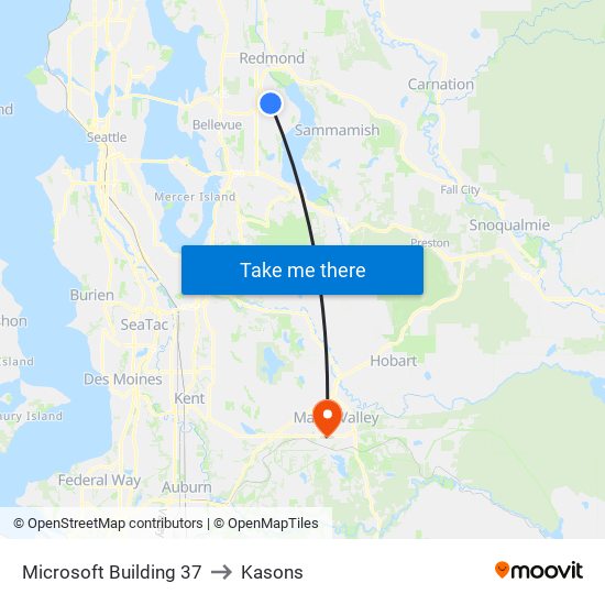 Microsoft Building 37 to Kasons map