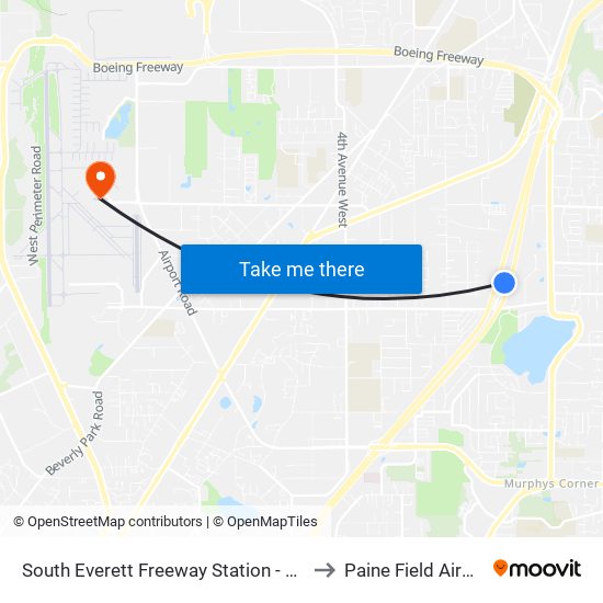 South Everett Freeway Station - Bay 4 to Paine Field Airport map