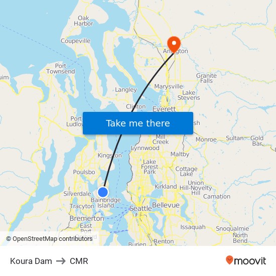 Koura Dam to CMR map