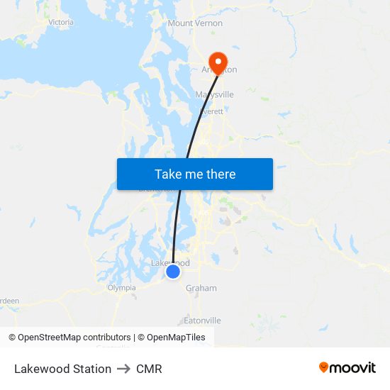 Lakewood Station to CMR map