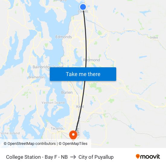 College Station - Bay F - NB to City of Puyallup map