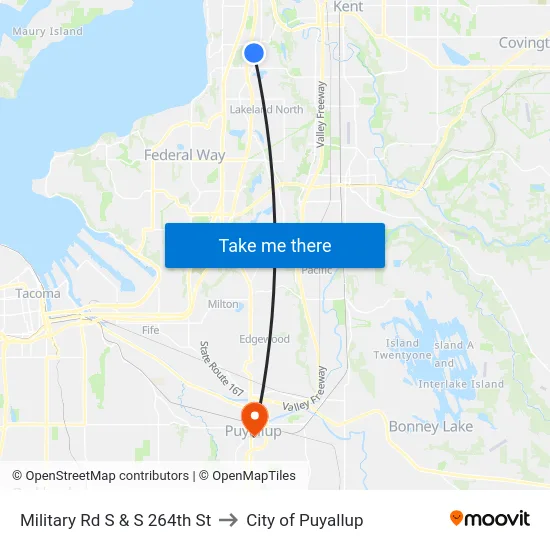 Military Rd S & S 264th St to City of Puyallup map
