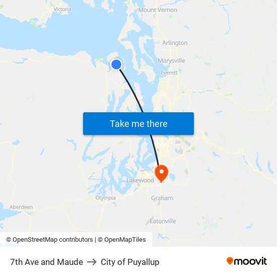 7th Ave and Maude to City of Puyallup map