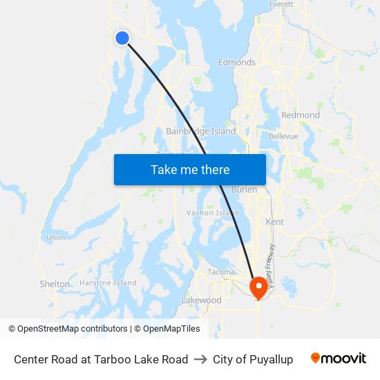 Center Road at Tarboo Lake Road to City of Puyallup map