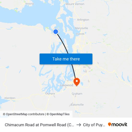 Chimacum Road at Pomwell Road (County Jail) to City of Puyallup map