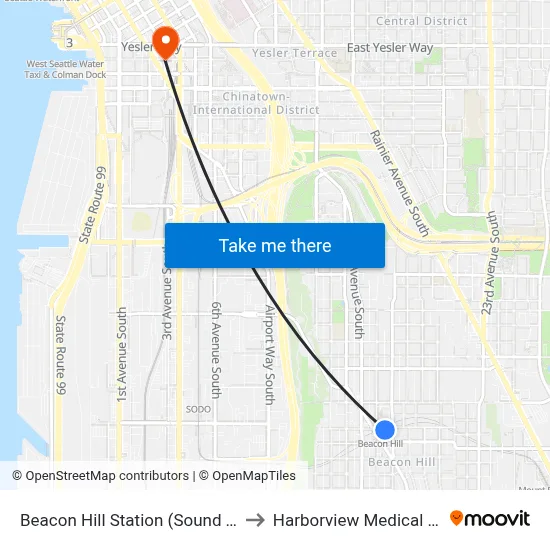Beacon Hill Station (Sound Transit) to Harborview Medical Center map
