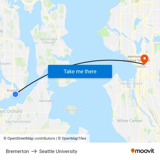 Bremerton to Seattle University map