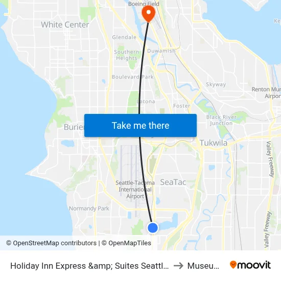 Holiday Inn Express &amp; Suites Seattle-Sea-Tac Airport by IHG, SeaTac to Museum of Flight map