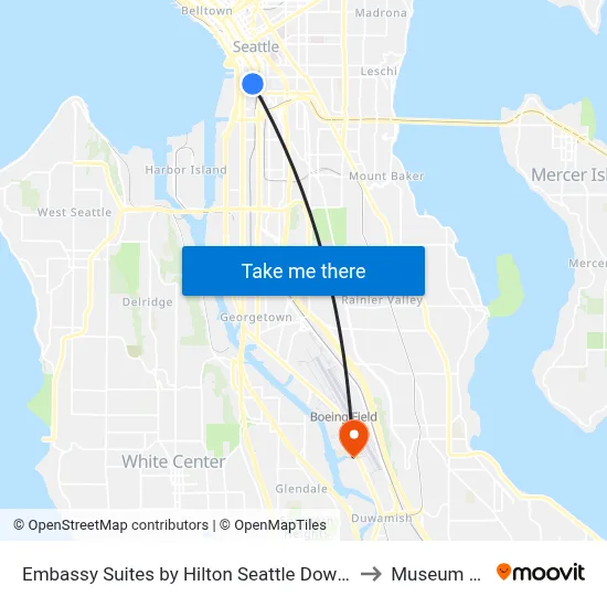 Embassy Suites by Hilton Seattle Downtown Pioneer Square to Museum of Flight map