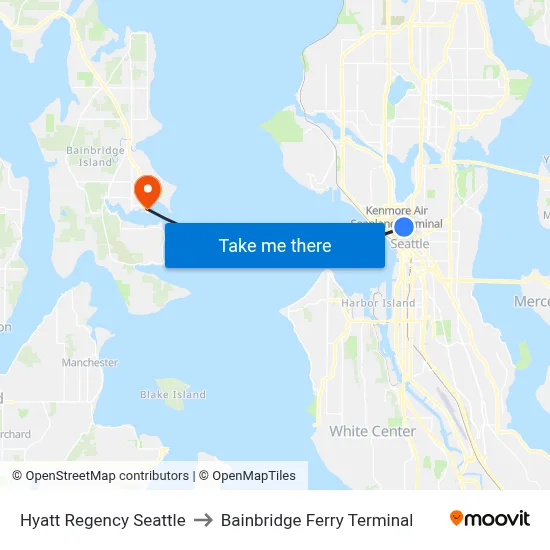 Hyatt Regency Seattle to Bainbridge Ferry Terminal map
