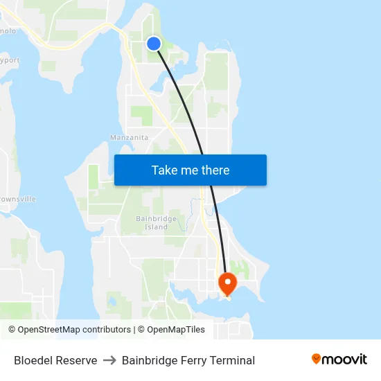 Bloedel Reserve to Bainbridge Ferry Terminal map