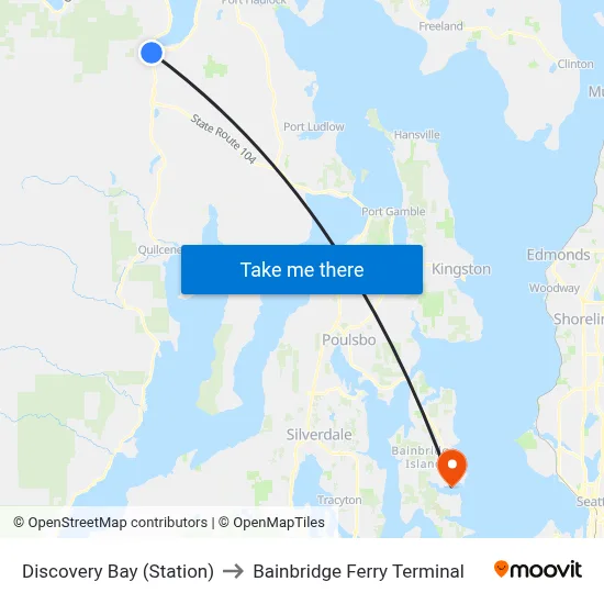 Discovery Bay (Station) to Bainbridge Ferry Terminal map