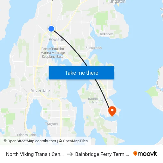 North Viking Transit Center to Bainbridge Ferry Terminal map