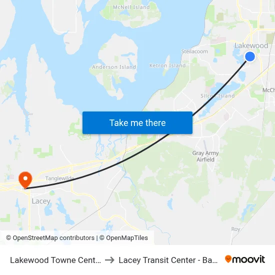 Lakewood Towne Center to Lacey Transit Center - Bay L map