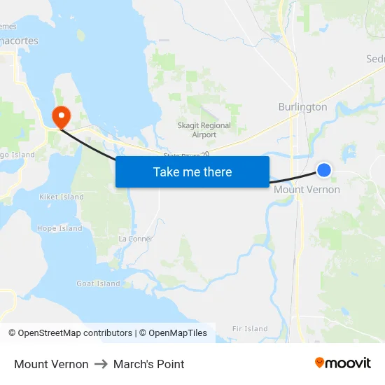 Mount Vernon to March's Point map