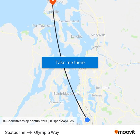 Seatac Inn to Olympia Way map