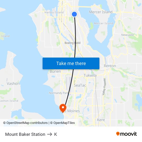 Mount Baker Station to K map