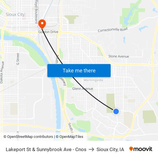 Lakeport St & Sunnybrook Ave - Cnos to Sioux City, IA map