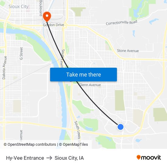 Hy-Vee Entrance to Sioux City, IA map