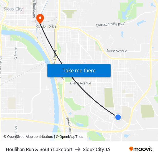 Houlihan Run & South Lakeport to Sioux City, IA map