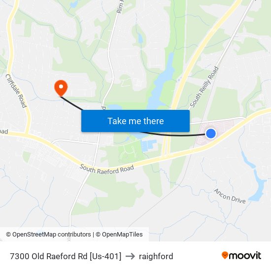 7300 Old Raeford Rd [Us-401] to raighford map