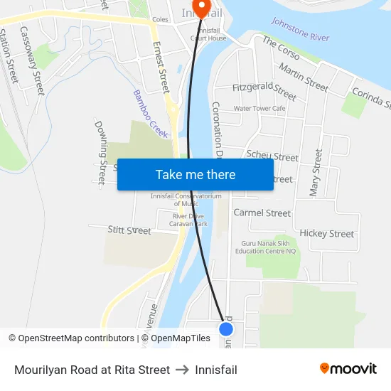 Mourilyan Road at Rita Street to Innisfail map