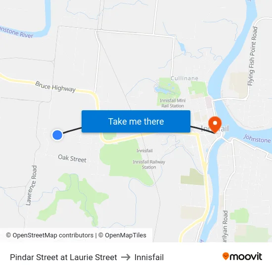 Pindar Street at Laurie Street to Innisfail map