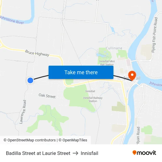 Badilla Street at Laurie Street to Innisfail map