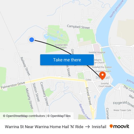 Warrina St Near Warrina Home Hail 'N' Ride to Innisfail map