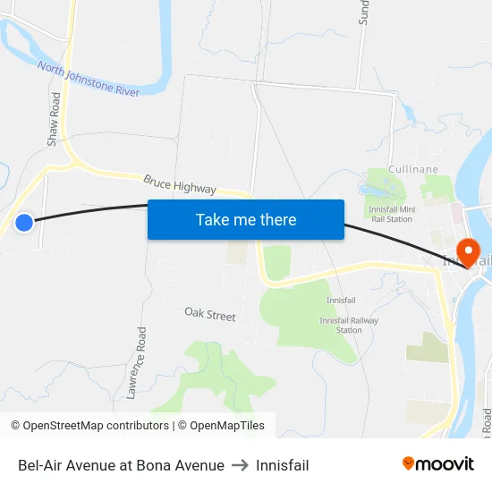 Bel-Air Avenue at Bona Avenue to Innisfail map
