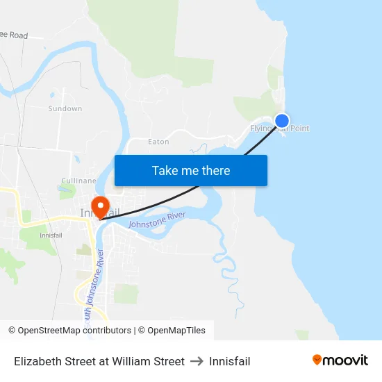 Elizabeth Street at William Street to Innisfail map