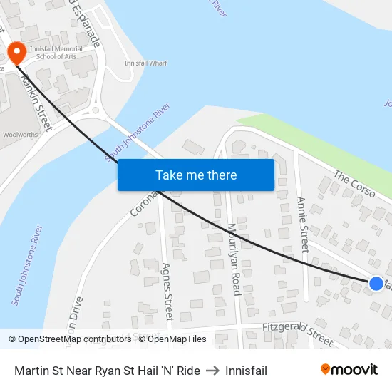 Martin St Near Ryan St Hail 'N' Ride to Innisfail map