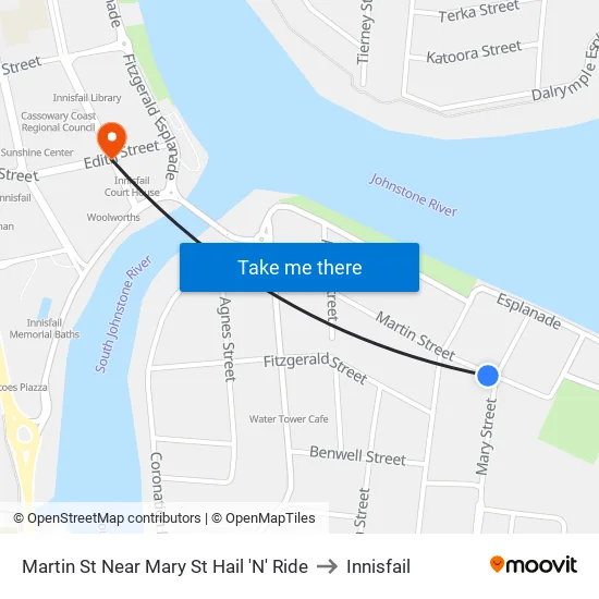 Martin St Near Mary St Hail 'N' Ride to Innisfail map